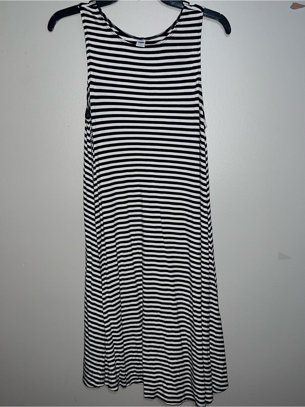 Old Navy Black and White Striped A-Line Tank Skirt